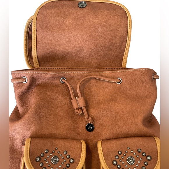 Montana West Western Studded CCW Backpack Brown - Picture 13 of 13